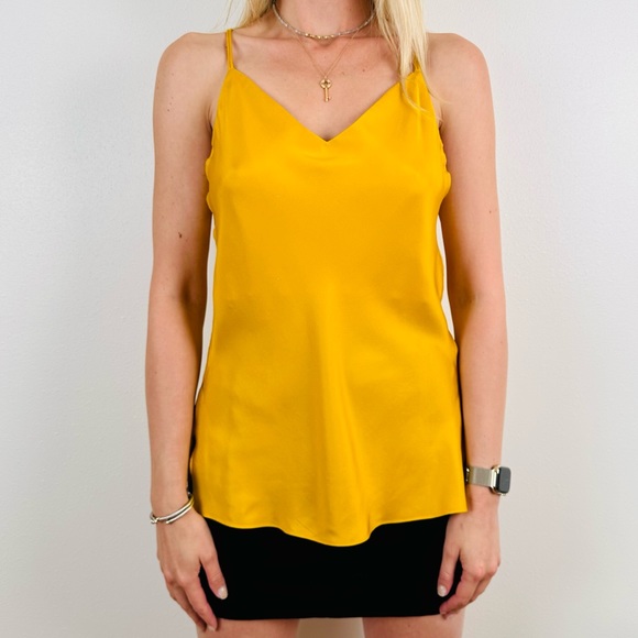 Rag & Bone Cove Sleeveless Silk Scoopback Old Gold Camisole Tank Top MSRP $295 - Picture 4 of 12